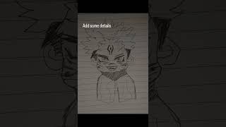 let's draw sukuna 🌚 #animeeart #drawing #sukunadrawing