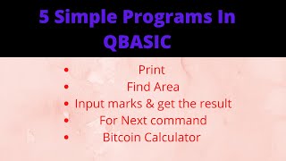 Celebrity Simple Programs In QBASIC ||Bitcoin Calculator || Print || Input || For Next || Area || Wealth