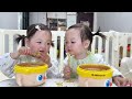 Immersive egg fried rice eating~ #twins #cutebabies #humanchildren #makeyouwanttohavea