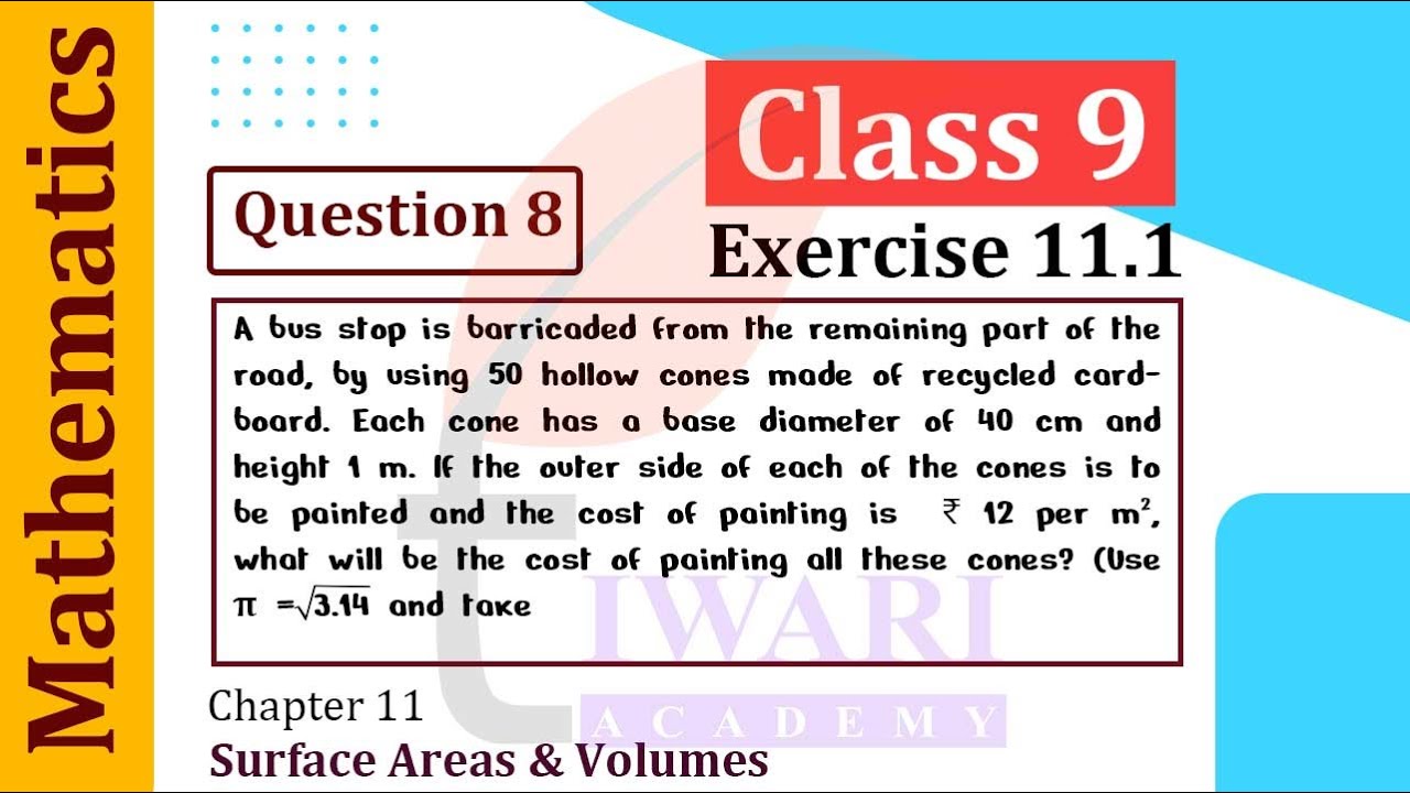 Class 9 Maths Chapter 11 Exercise 11.1 Question 8 in Hindi and English ...