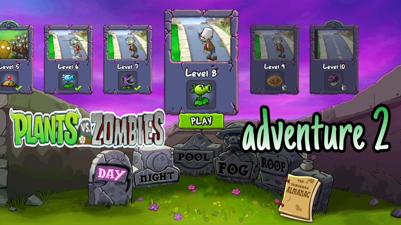 plants vs. zombies free adventure 2 (day) level 8 YouTube