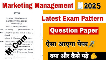 Marketing management questions paper, marketing management  question papers 2025 mcom, bcom,mcom