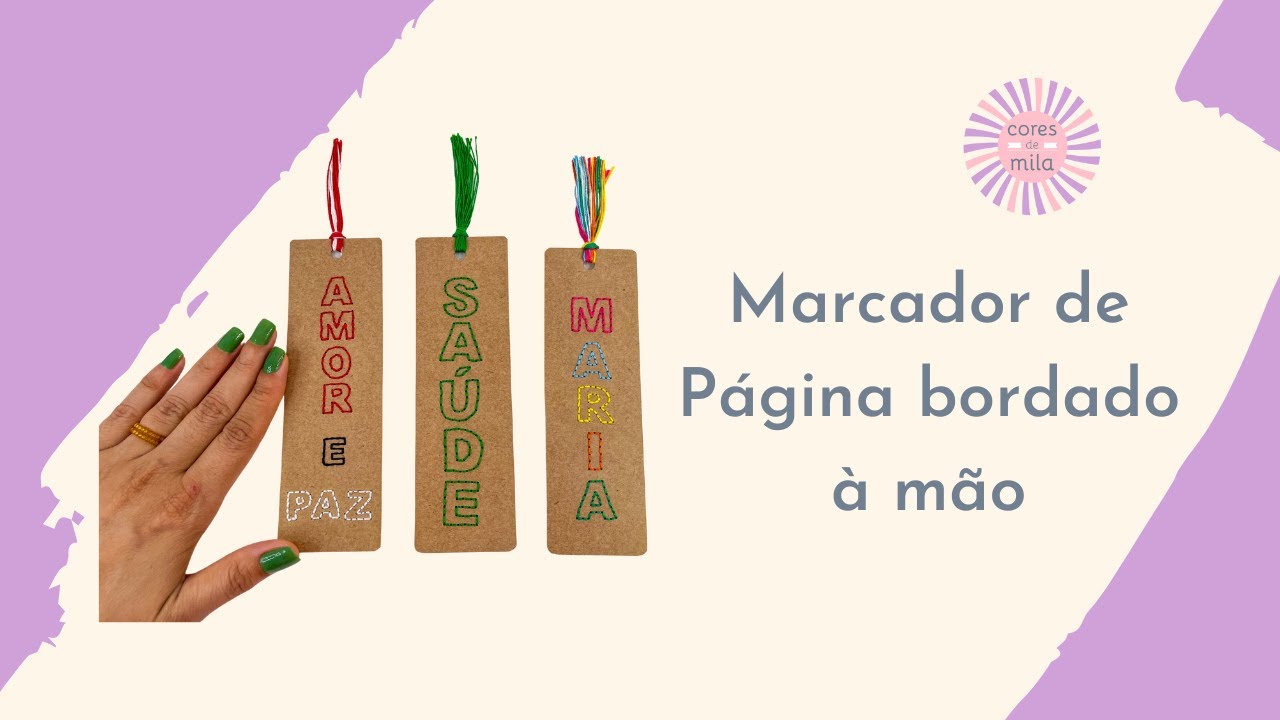 Marcador de Página bordado à mão