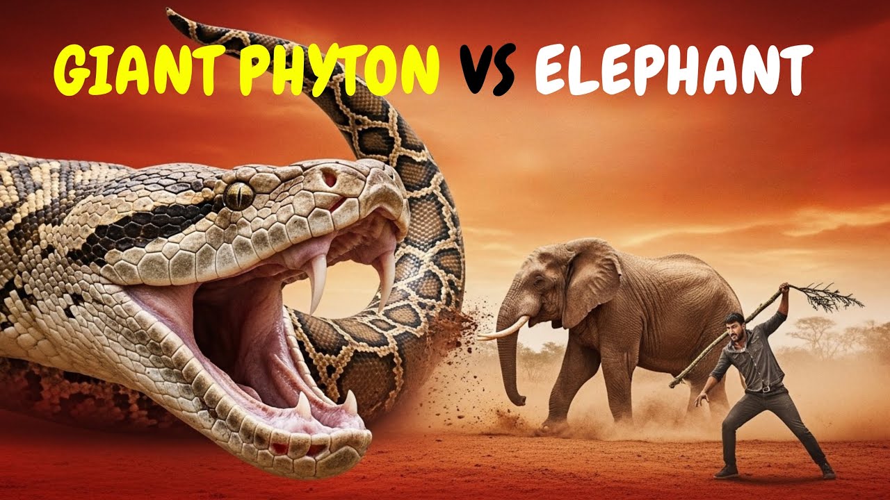 Giant Python Epic Battle with Elephant & Man. - YouTube