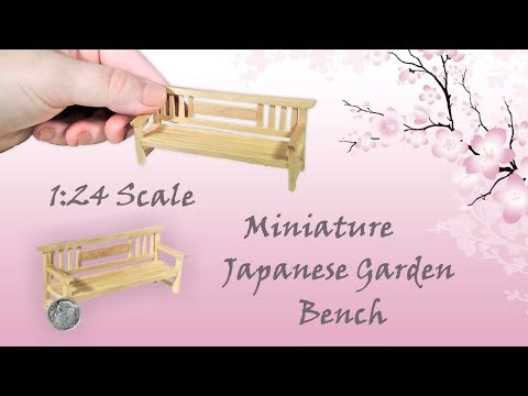 Miniature Japanese Garden Bench Tutorial | Dollhouse | How to Make 1:24 Scale DIY