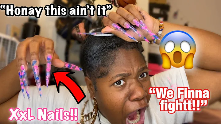 Doing My NaPpy hair With Extra LONG Nails!*HILARIO...