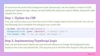 How to Dynamically Change the Background Colour of Active Mat-Tab in Angular