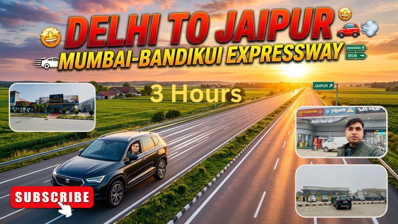 Delhi to Jaipur in 3 Hours! 😍 Mumbai-Bandikui Expressway Road Trip | Epic Views, Hills & Food Courts