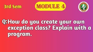 VTU 3rd Sem OOP with Java | User Defined Exception Program | BCS306A Module 4