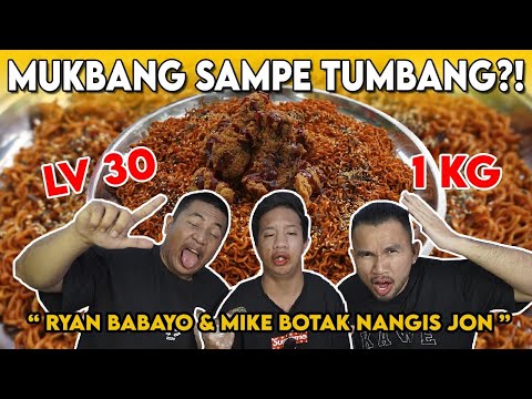 RYAN BABAYO MENGGILA‼️ MUKBANG 1 KG SAMYANG + RICHEESE LV 5 🔥🔥🔥