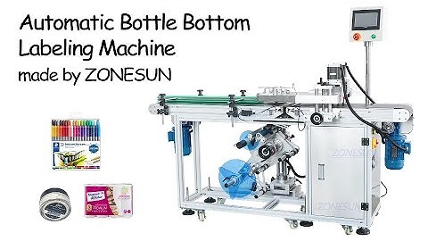 ZONESUN ZS-TB125 Automatic Container Box Cosmetic Jar Bottles Bottom Surface Labeling Machine