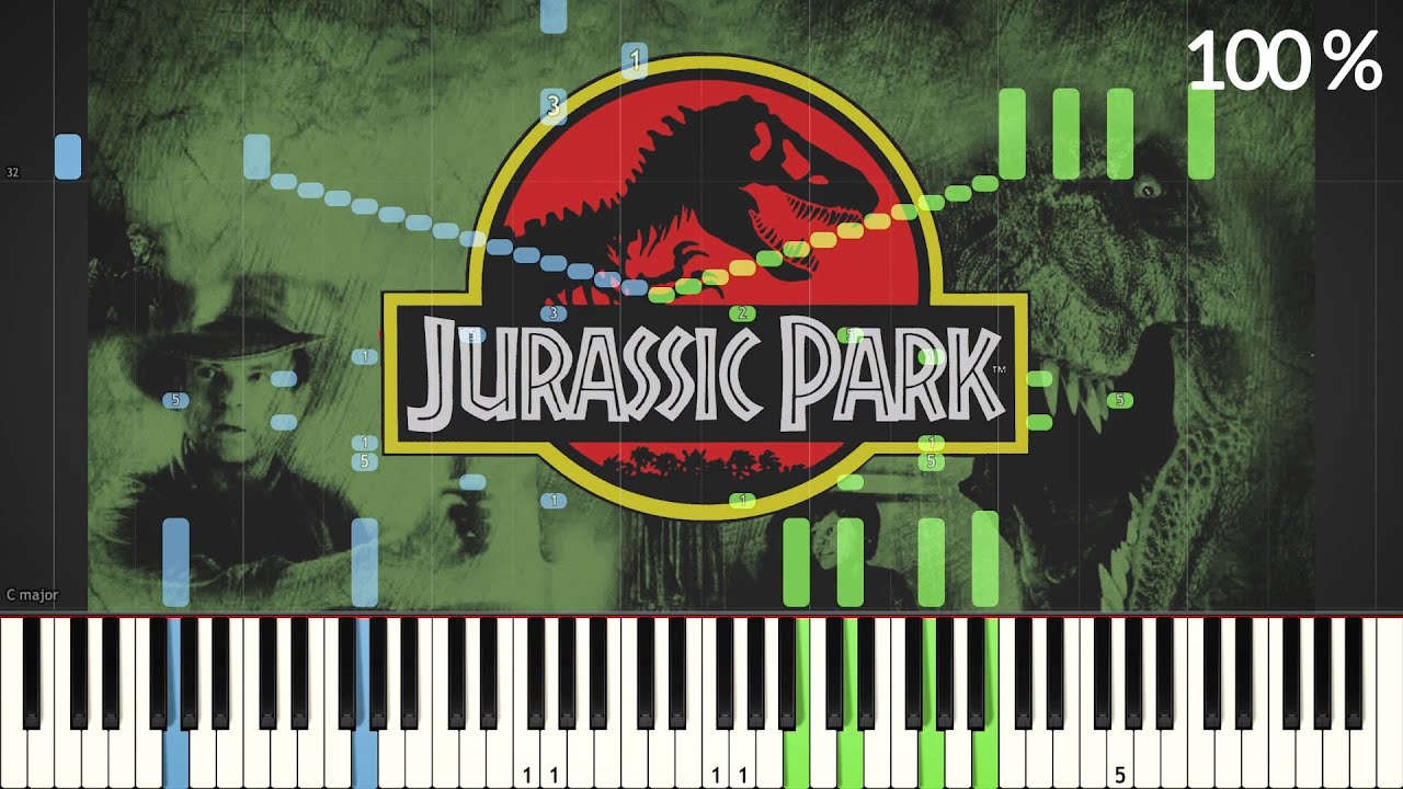Jurassic Park (Arr. by Jarrod Radnich) - Piano Tutorial w/ fingering - 100% Speed