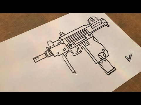 Adım adım UZİ çizimi #3| How to draw UZİ | kolay resimler çizimi