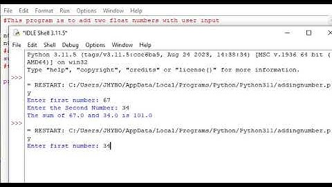 python program to add two float number through user input. python programming for beginners