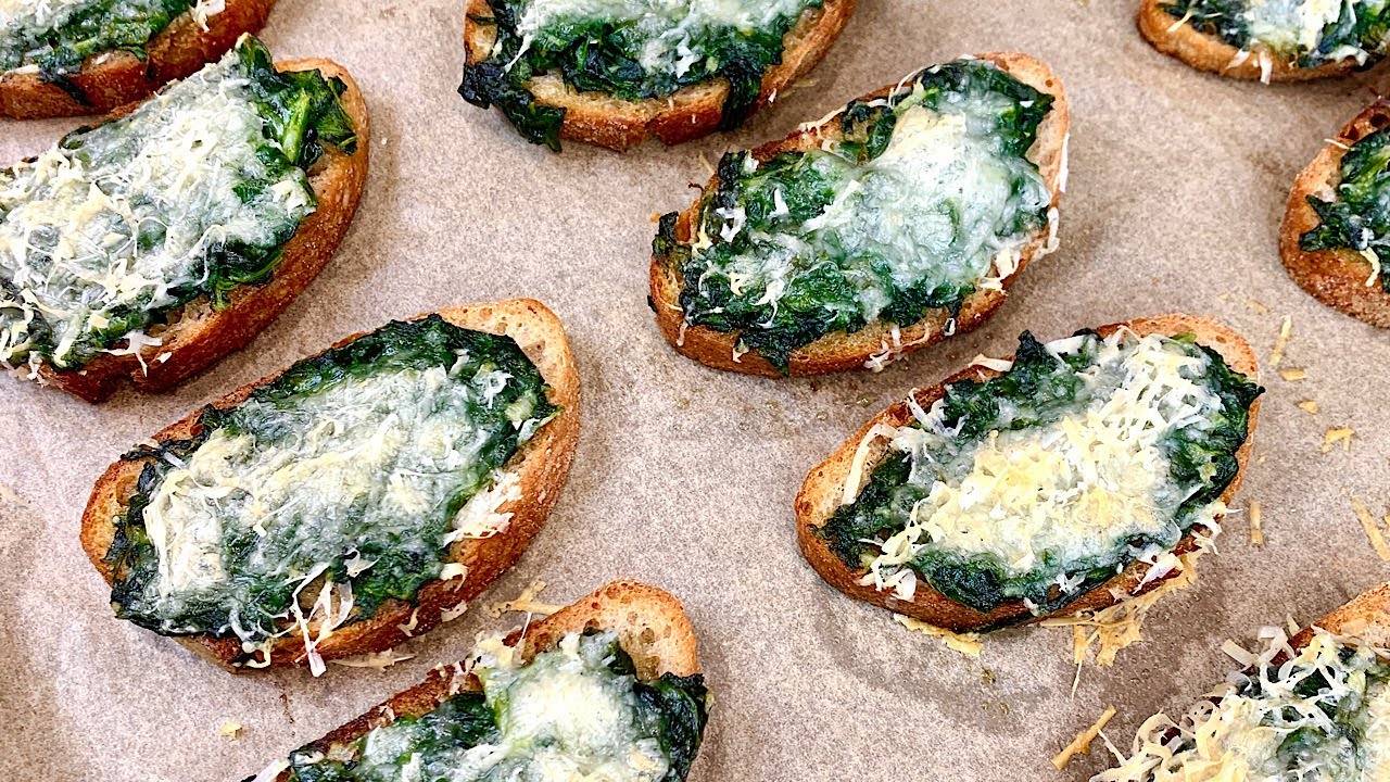 Tartines aux épinards pour l'apéritif