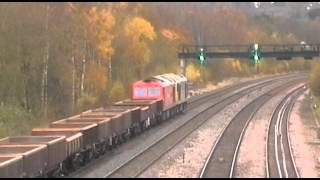 60 092 and 60 059 pass tupton bridge 09/11/2012 on donny-toton