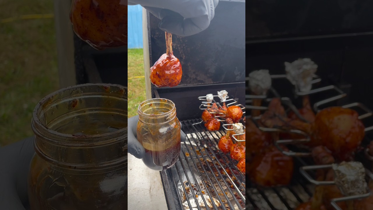 Куриные голени, копченые в вишневой глазури