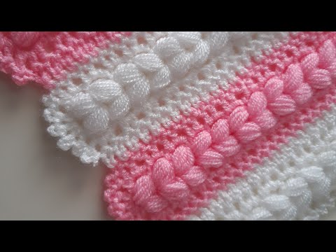 Tığ işi çok güzel bebek battaniyesi lif modeli crochet very beautiful knitting pattern
