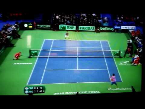 Match point - Federico Delbonis vs Ivo Karlovic - Argentina Campeon FINAL Copa Davis 2016