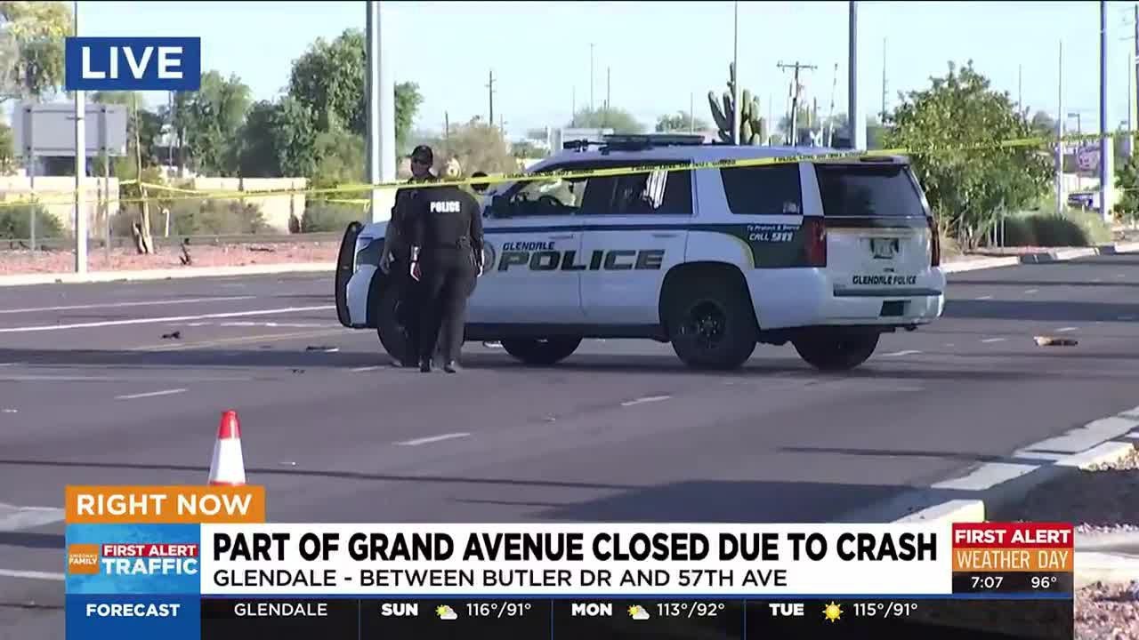 Part of Grand Avenue closed after crash between car, person YouTube