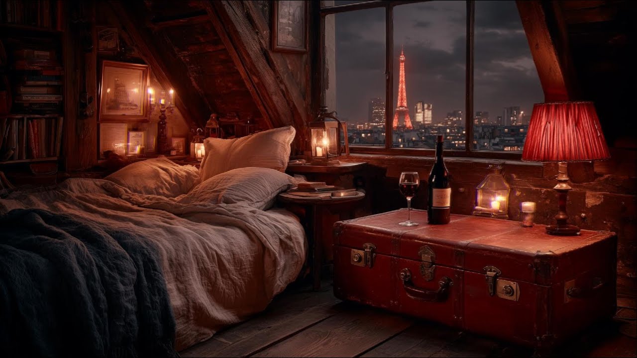 [Playlist] Deep Sleep 💤 Paris Rain & Cozy Ambience (White Noise) / 수면음악, 다락방 빗소리 / 睡眠用BGM, パリの雨