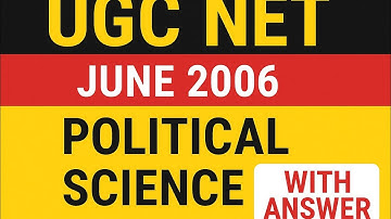 UGC NET June 2006 POLITICAL SCIENCE Question with answer! Previous year solved question paper! #pyqs