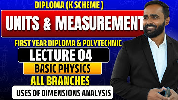 UNITS AND MEASUREMENT|FIRST YEAR DIPLOMA|POLYTECHNIC|LECTURE 04|Uses of Dim