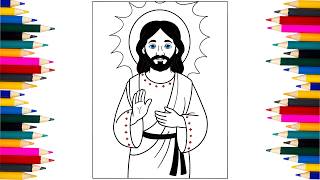 Jesus Christ Coloring! In the name of the Father, the Son, and the Holy Spirit! How to Draw Jesus!