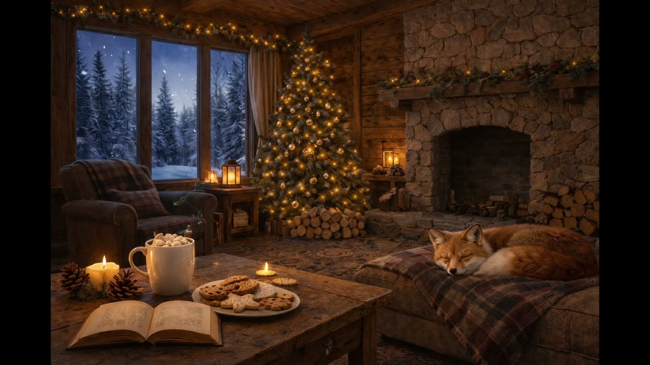 Winter Cabin Ambience | Cozy Jazz Music for Calm Evenings