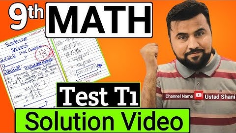 9th Math Test T1🔥 | Top Test Series | solution video | math test chapter 1