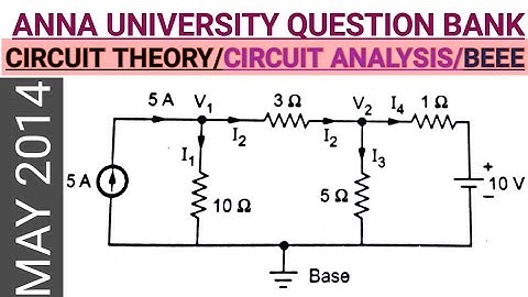 Node Voltage analysis-Circuit theory/Circuit analysis-Previous year questions and solutions