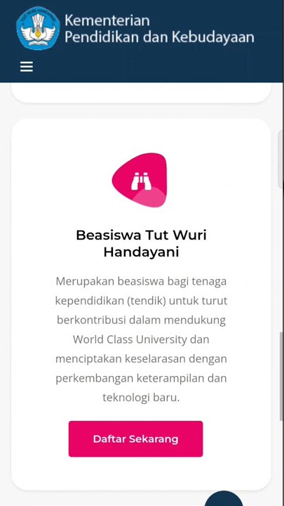 BEASISWA TUT WURI HANDAYANI UNTUK TENDIK