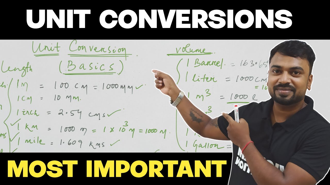 Most Important Unit Conversions( yard, foot, miles, km, gallon, barrel, tonne | Hindi |  Measurement