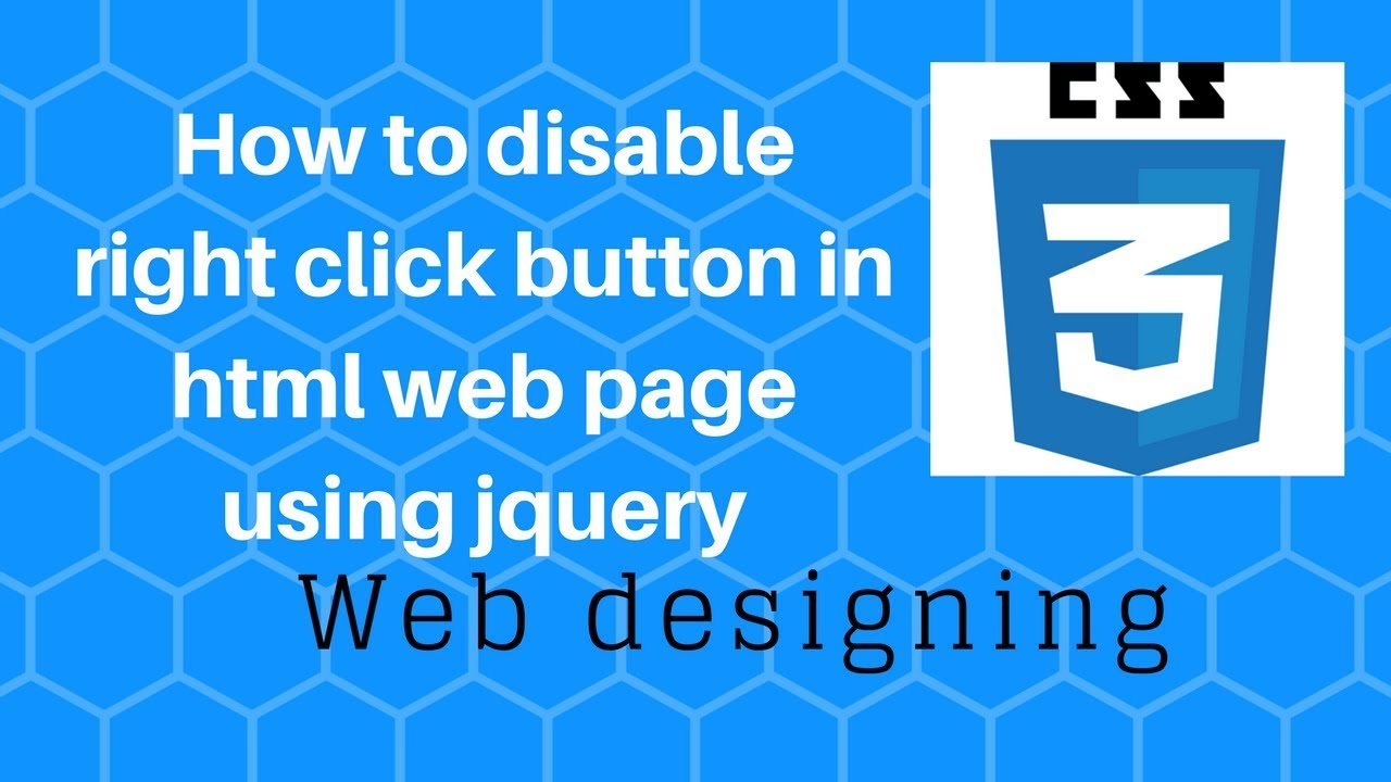 How To Disable Right Click Button In Html Web Page Using Jquery