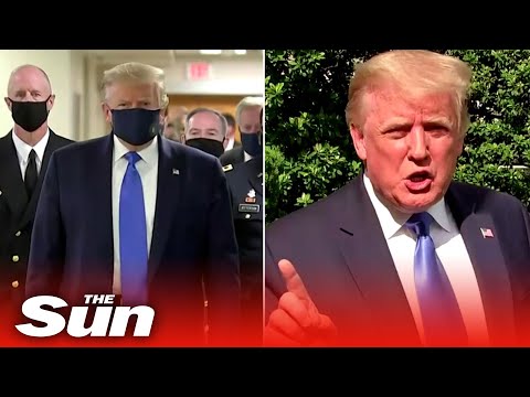 Donald Trump wears mask in public for the first time and defends Stone decision