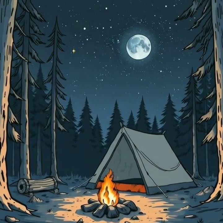 Ambience Night #camping #forest #cartoon #animation
