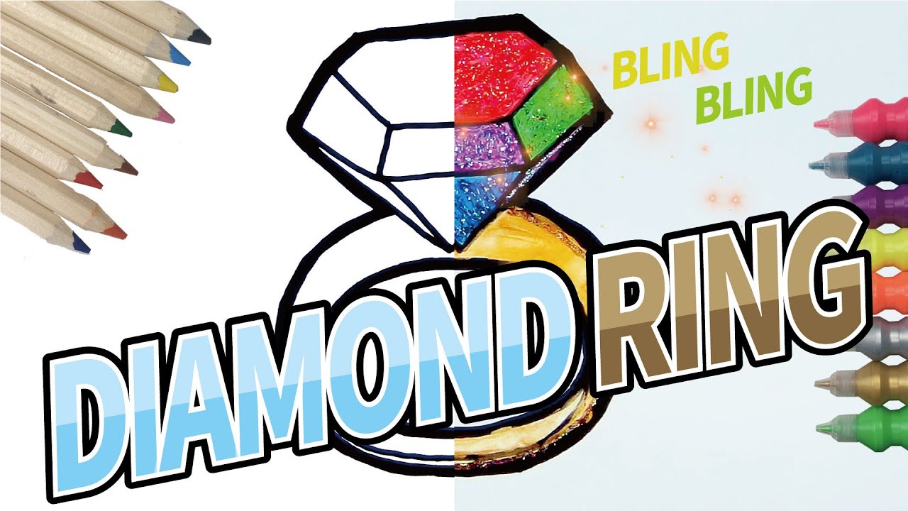 Draw Diamond Ring for KIDS  l  Learn Coloring & Drawing