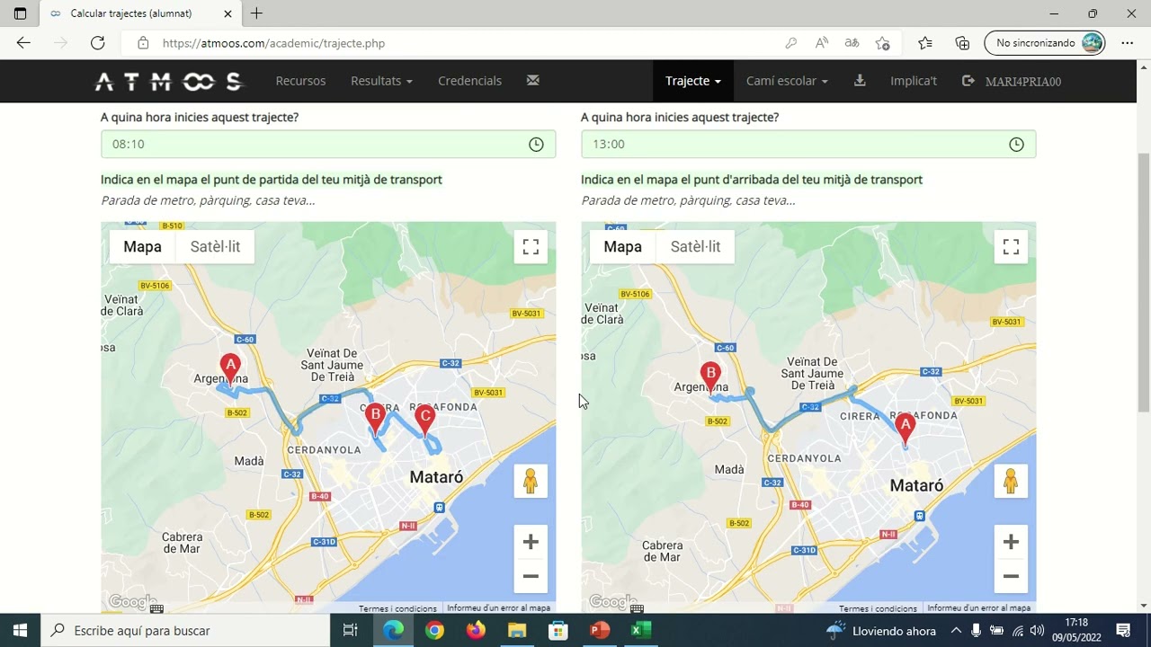 Escola Verda - ATMOOS - Com entrar les dades dels desplaçaments