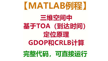 三维空间中，基于TOA（到达时间）定位时的GDOP和CRLB计算。附MATLAB代码
