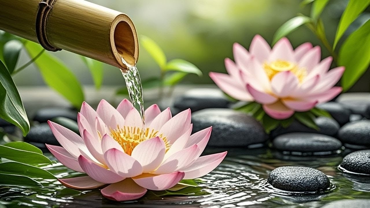 Healing of the Mind 🌱 Bamboo Water Sounds & Relaxing Music, Anxiety Relief...