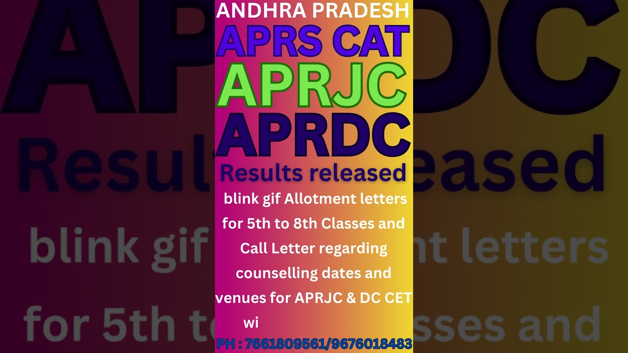 ANDHRA PRADESH APRS CAT and APRJC & DC   CET   2025 Results