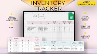 Inventory Tracker Spreadsheet for Google Sheets | Reseller and Small Business template - Instruction