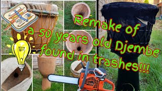 #Vlog1 #djemberepair How I REPAIRED a 50 YEARS OLD Djembe found in trashes_ Alberto Christodoulou