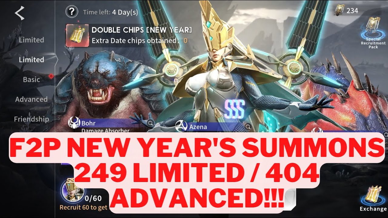 MASSIVE LUCK on F2P new year's summons | Eternal evolution