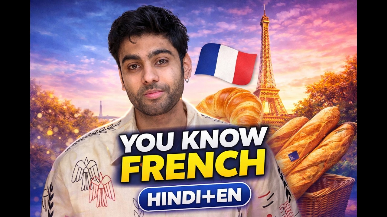 Learn French A1 in 7 Minutes 30 Seconds (Hindi + English) | Crash Course for Beginners