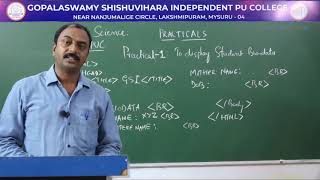 COMPUTER SCIENCE | 1st PUC | LABORATORY | HTML | EXP 01