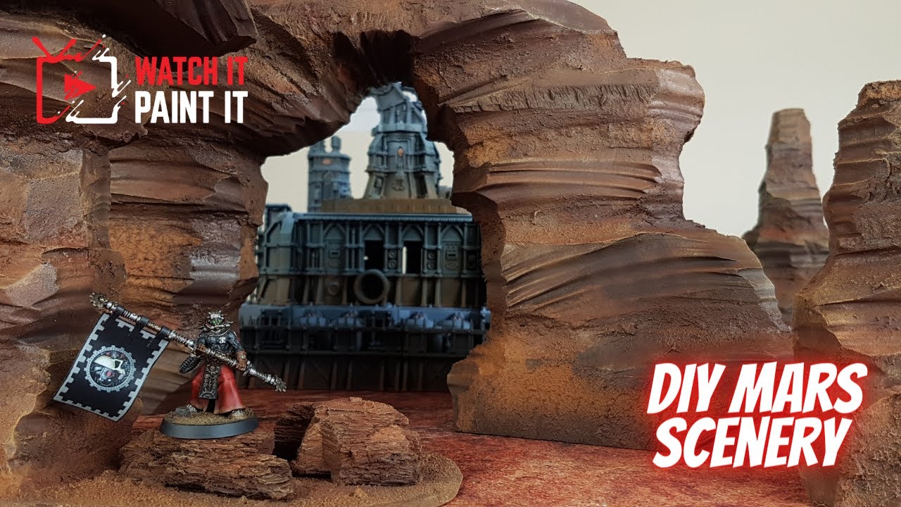 Scratch built red planet / red desert terrain | Warhammer 40k