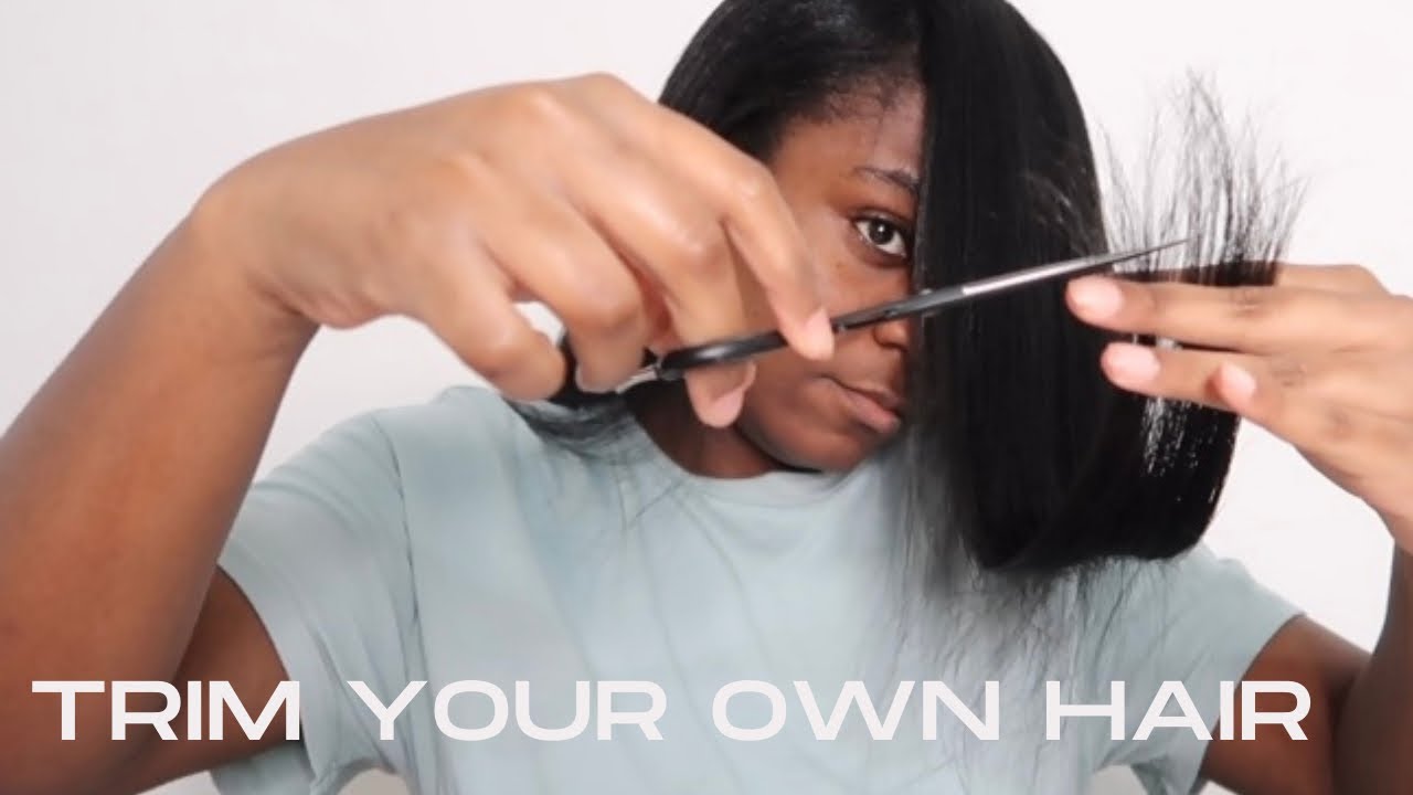 How I Cut/ Trim my hair at home How to trim your own hair YouTube