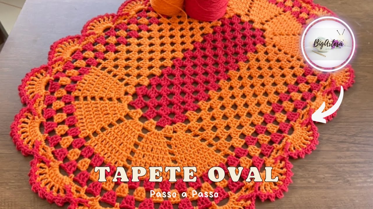TAPETE OVAL EM CROCHÊ SUPER FÁCIL e ECONÔMICO - Passo a Passo ...