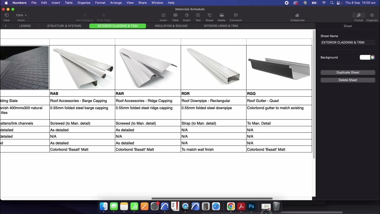 Architectural Material Schedule or External Finishes Schedule YouTube